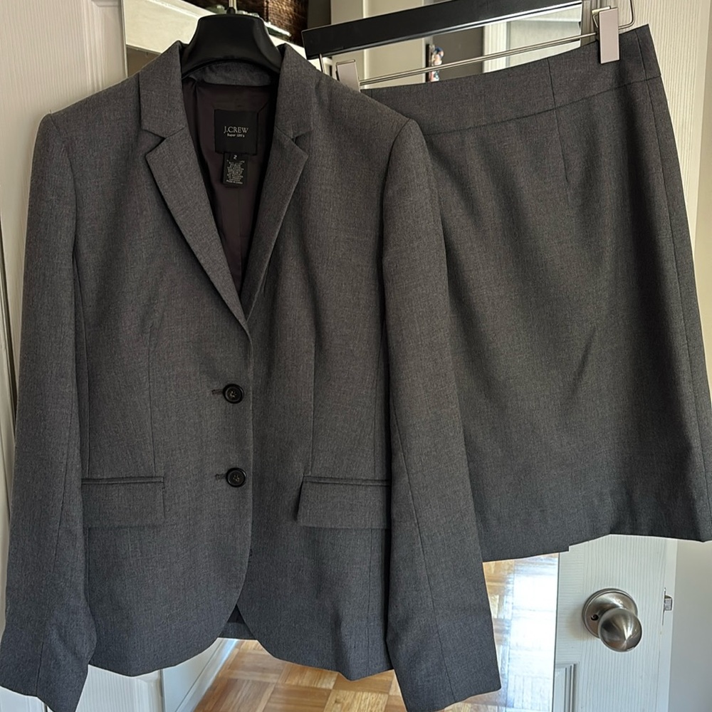 J. Crew “Super 120’s” 💯 wool blazer and matching pencil skirt. Offers welcome.